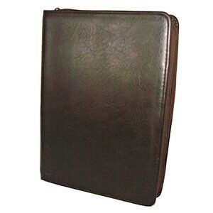 Time Systems Vintage Brown Leather Planner Organizer Calendar Zip Close Made USA